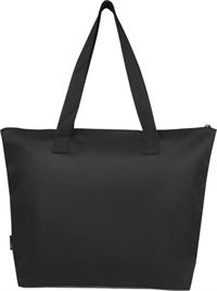BORSA BICOLORE CON ZIP IN MATERIALE RICICLATO